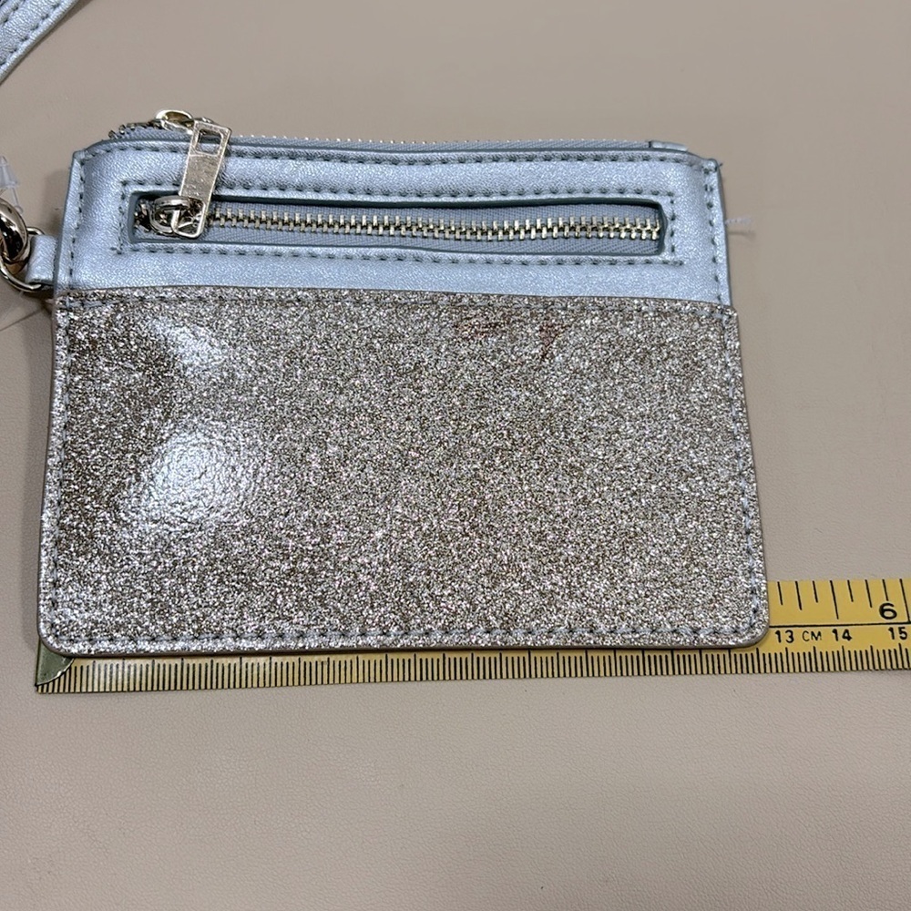 NWT Bead landing small silver and gold glitter wristlet - Picture 5 of 8